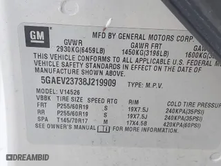 2008 Buick Enclave CXL with VIN 5GAEV23738J219909, listed as a IAAI auction lot 42010895 with 223,708 mi miles. Bid and sale history available at carsss.com. Image 9.