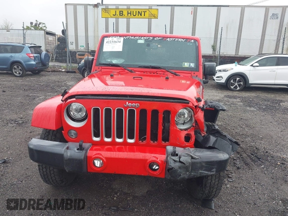 2017 Jeep Wrangler Unlimited Sahara with VIN 1C4HJWEG6HL609208, listed as a IAAI auction lot 42231634 with 87,466 mi miles and . Bid and sale history available at DreamBid. Image 13.