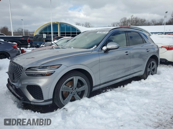 2022 Genesis GV70 Sport with VIN KMUMCDTC8NU022430, listed as a Copart auction lot 42189715 with 8,291 mi miles and Salvage title. Bid and sale history available at DreamBid. Image 1.