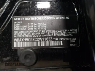 2012 BMW 5 Series 528i xDrive with VIN WBAXH5C53CDW11632, listed as a Copart auction lot 51241795 with 80,037 mi miles and Salvage Title. Bid and sale history available at carsss.com. Image 12.