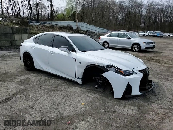 2023 Lexus IS with VIN JTHAP1D29P5003993, listed as a Copart auction lot 51989015 with 5,297 mi miles and Salvage Title. Bid and sale history available at carsss.com. Image 10.