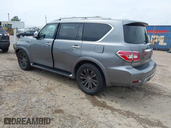 2019 Nissan Armada Platinum z VIN JN8AY2NF3K9351025, wystawiony jako IAAI lot #42270227 z przebiegiem 105 621 mil mil oraz . Historia ofert i sprzedaży dostępna na DreamBid. Obrazek 3.