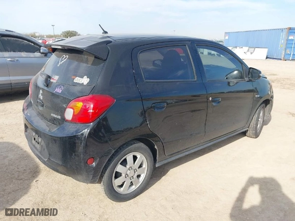 2015 Mitsubishi Mirage ES with VIN ML32A4HJ9FH052900, listed as a IAAI auction lot 41698635 with 100,713 mi miles. Bid and sale history available at carsss.com. Image 4.