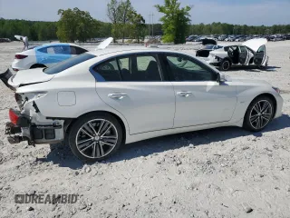 2016 Infiniti Q50 with VIN JN1EV7AR0GM340154, listed as a Copart auction lot 52594835 with 80,309 mi miles and Salvage Title. Bid and sale history available at DreamBid. Image 3.