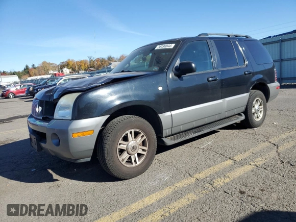 2003 Mercury Mountaineer Convenience z VIN 4M2DU86W23UJ10359, wystawiony jako Copart lot #76490044 z przebiegiem 165 258 mil mil oraz Szkoda całkowita • Salvage title. Historia ofert i sprzedaży dostępna na DreamBid. Obrazek 1.