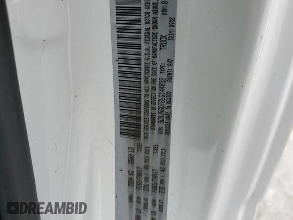 2020 Ram 1500 Tradesman z VIN 3C6JR6DT6LG144032, wystawiony jako Copart lot #76073334 z przebiegiem 73 342 mil mil oraz Nie do naprawy • Non repairable. Historia ofert i sprzedaży dostępna na DreamBid. Obrazek 15.