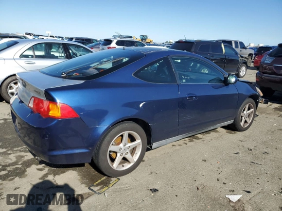 2002 Acura RSX Manual with VIN JH4DC53812C004405, listed as a Copart auction lot 43590925 with 213,231 mi miles and Salvage title. Bid and sale history available at DreamBid. Image 3.