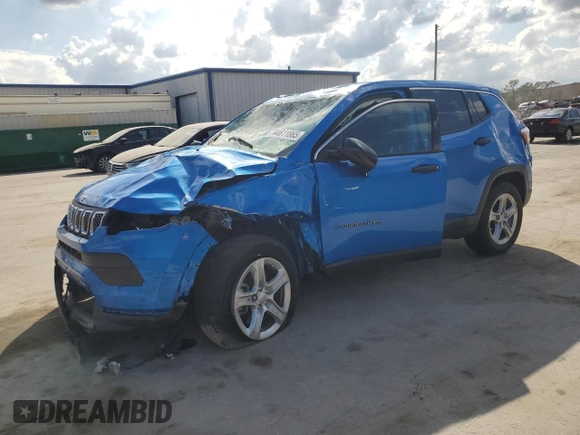 2023 Jeep Compass Sport with VIN 3C4NJDAN2PT510755, listed as a Copart auction lot 44611865 with 39,651 mi miles and Non repairable. Bid and sale history available at DreamBid. Image 1.
