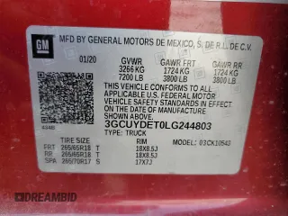 2020 Chevrolet Silverado 1500 LT with VIN 3GCUYDET0LG244803, listed as a Copart auction lot 53461845 with 110,828 mi miles and Salvage Title. Bid and sale history available at DreamBid. Image 13.