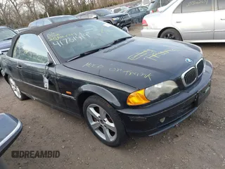 2001 BMW 3 Series 330Ci with VIN WBABS53471JU85745, listed as a IAAI auction lot 41781419 with 999,999 mi miles. Bid and sale history available at carsss.com. Image 1.
