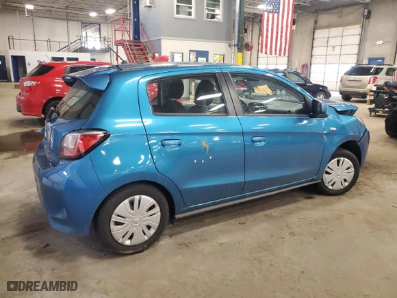 2021 Mitsubishi Mirage ES with VIN ML32AUHJ8MH006939, listed as a Copart auction lot 47002325 with 8,955 mi miles and Salvage Title. Bid and sale history available at carsss.com. Image 3.