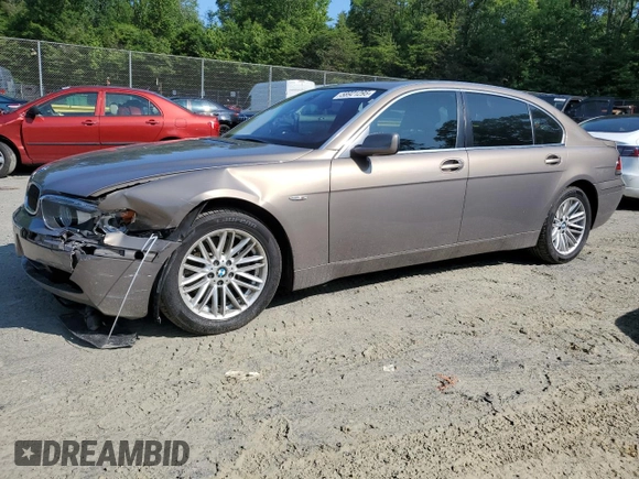 2005 BMW 7 Series 745Li z VIN WBAGN63535DS60710, wystawiony jako Copart lot #58921295 z przebiegiem 94 748 mil mil oraz Szkoda całkowita • Salvage title. Historia ofert i sprzedaży dostępna na DreamBid. Obrazek 1.