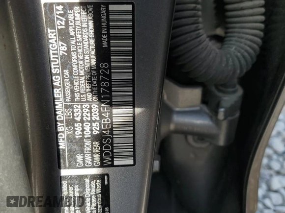 2015 Mercedes-Benz CLA 250 with VIN WDDSJ4EB4FN178728, listed as a Copart auction lot 54187875 with 132,559 mi miles and Clean Title. Bid and sale history available at DreamBid. Image 12.