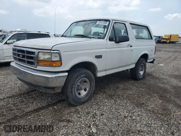1996 Ford Bronco Custom with VIN 1FMEU15H7TLB45968, listed as a Copart auction lot 53925305 with 0 mi miles and Clean Title. Bid and sale history available at carsss.com. Image 1.