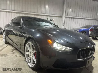 2014 Maserati Ghibli S Q4 with VIN ZAM57RTA9E1112724, listed as a Copart auction lot 53585485 with 45,525 mi miles and Salvage Title. Bid and sale history available at carsss.com. Image 1.
