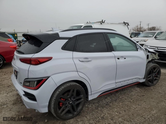 2022 Hyundai Kona N with VIN KM8KH3AC5NU003953, listed as a Copart auction lot 48776655 with 19,574 mi miles and Salvage Title. Bid and sale history available at carsss.com. Image 3.