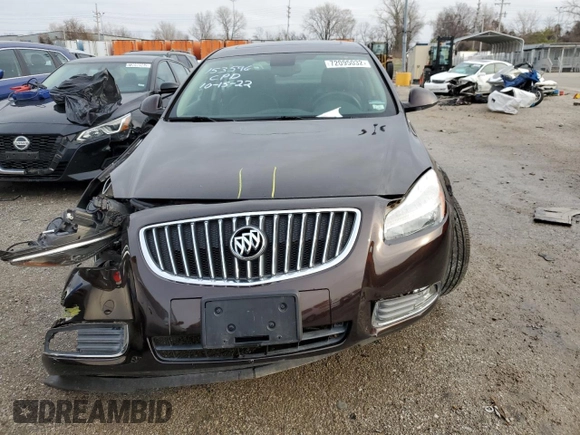 2011 Buick Regal CXL Turbo TO2 with VIN W04GW5EV2B1141688, listed as a Copart auction lot 38987004 with 30,101 mi miles and Salvage Title. Bid and sale history available at DreamBid. Image 5.