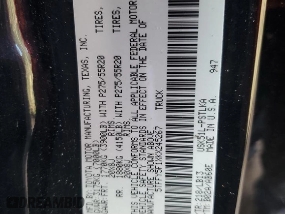 2019 Toyota Tundra 2WD SR5 with VIN 5TFFY5F1XKX245267, listed as a Copart auction lot 74338264 with 0 mi miles and Salvage Title. Bid and sale history available at carsss.com. Image 13.