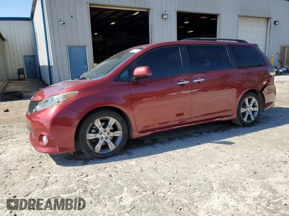 2014 Toyota Sienna SE with VIN 5TDXK3DC2ES518694, listed as a Copart auction lot 45270805 with 170,824 mi miles and Salvage Title. Bid and sale history available at DreamBid. Image 1.
