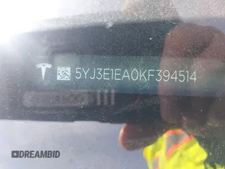 2019 Tesla Model 3 Mid Range with VIN 5YJ3E1EA0KF394514, listed as a IAAI auction lot 42080985 with Not Provided miles and . Bid and sale history available at DreamBid. Image 9.