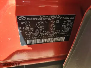 2021 Hyundai Santa Fe SEL with VIN 5NMS6DAJ7MH321903, listed as a Copart auction lot 43442425 with 51,181 mi miles and Salvage Title. Bid and sale history available at carsss.com. Image 13.