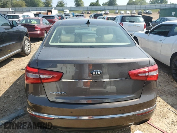 2015 Kia Cadenza Premium with VIN KNALN4D76F5173172, listed as a Copart auction lot 66956673 with 37,974 mi miles and Salvage Title. Bid and sale history available at carsss.com. Image 6.