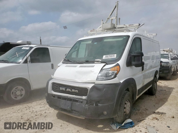 2022 Ram ProMaster Cargo with VIN 3C6LRVNG4NE102266, listed as a Copart auction lot 46635035 with 56,151 mi miles and Salvage Title. Bid and sale history available at DreamBid. Image 1.