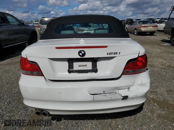 2008 BMW 1 Series 128i with VIN WBAUL73578VE88077, listed as a Copart auction lot 48655115 with 142,931 mi miles and Salvage title. Bid and sale history available at DreamBid. Image 6.