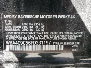 2015 BMW 4 Series 428i xDrive z VIN WBA4C9C56FD331197, wystawiony jako Copart lot #56714895 z przebiegiem 126 386 mil mil oraz Czysty tytuł • Clean title. Historia ofert i sprzedaży dostępna na DreamBid. Obrazek 12.