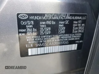 2019 Hyundai Santa Fe Ultimate with VIN 5NMS5CAA2KH059265, listed as a Copart auction lot 48357665 with 5,312 mi miles and Salvage Title. Bid and sale history available at carsss.com. Image 14.