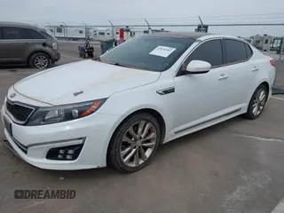 2015 Kia Optima SX Turbo with VIN 5XXGR4A69FG361006, listed as a IAAI auction lot 41870382 with 150,084 mi miles. Bid and sale history available at carsss.com. Image 2.