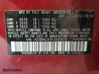 2015 Subaru Legacy 2.5i Limited with VIN 4S3BNAJ64F3031570, listed as a Copart auction lot 50527715 with 86,946 mi miles and Salvage Title. Bid and sale history available at carsss.com. Image 12.