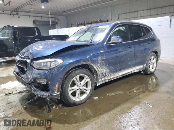 2020 BMW X3 xDrive30i with VIN 5UXTY5C05L9D22391, listed as a Copart auction lot 45843755 with Not Provided miles and Salvage Title. Bid and sale history available at DreamBid. Image 1.