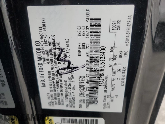 2018 Ford Mustang EcoBoost Premium with VIN 1FATP8UH8J5133400, listed as a Copart auction lot 54012545 with 85,706 mi miles and Salvage title. Bid and sale history available at DreamBid. Image 12.