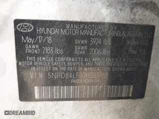 2018 Hyundai Elantra SEL with VIN 5NPD84LF0JH365185, listed as a IAAI auction lot 41914141 with 77,119 mi miles. Bid and sale history available at carsss.com. Image 9.