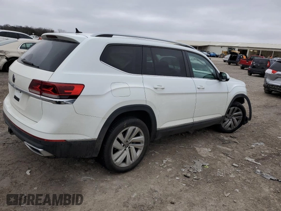 2021 Volkswagen Atlas SEL with VIN 1V2ER2CA5MC504333, listed as a Copart auction lot 43385145 with 47,437 mi miles and Salvage title. Bid and sale history available at DreamBid. Image 3.