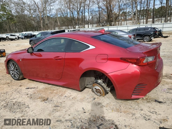 2016 Lexus RC 350 F Sport with VIN JTHHE5BC5G5014089, listed as a Copart auction lot 45663315 with 148,303 mi miles and Salvage Title. Bid and sale history available at DreamBid. Image 2.