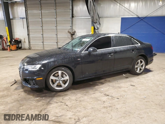 2019 Audi A4 Premium with VIN WAUDNAF43KA108576, listed as a Copart auction lot 51699025 with 54,950 mi miles and Salvage title. Bid and sale history available at DreamBid. Image 1.