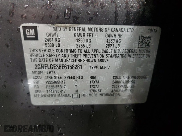 2014 Chevrolet Equinox LT with VIN 2GNFLGE36E6158281, listed as a Copart auction lot 88755135 with 151,955 mi miles and Salvage Title. Bid and sale history available at carsss.com. Image 15.
