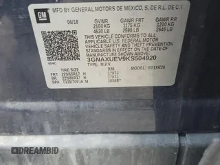 2019 Chevrolet Equinox LT z VIN 3GNAXUEV9KS504920, wystawiony jako Copart lot #87015394 z przebiegiem 198 328 mil mil oraz Szkoda całkowita • Salvage title. Historia ofert i sprzedaży dostępna na DreamBid. Obrazek 13.