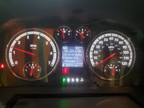 2009 Dodge Ram 1500 TRX with VIN 1D3HB13P39S740727, listed as a Copart auction lot 51273715 with 183,741 mi miles and Salvage Title. Bid and sale history available at carsss.com. Image 9.