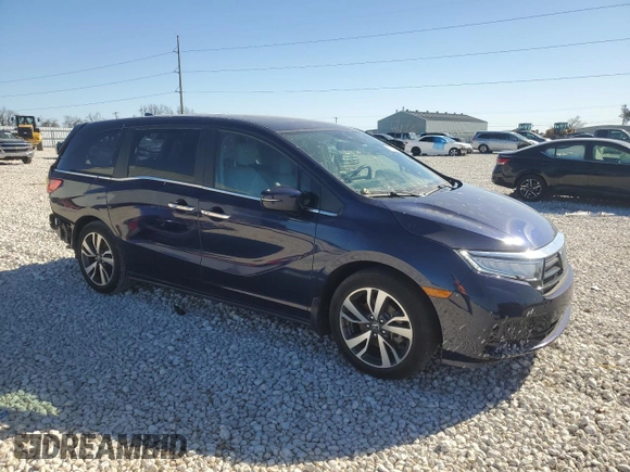 2022 Honda Odyssey Touring with VIN 5FNRL6H89NB044695, listed as a Copart auction lot 87219114 with 34,030 mi miles and Salvage Title. Bid and sale history available at DreamBid. Image 4.