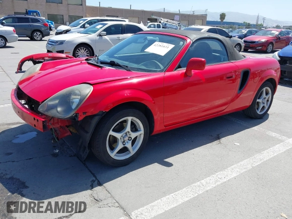 2000 Toyota MR2 z VIN JTDFR3207Y0021485, wystawiony jako IAAI lot #42281031 z przebiegiem 133 064 mil mil oraz . Historia ofert i sprzedaży dostępna na DreamBid. Obrazek 2.