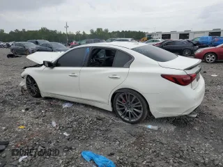 2021 Infiniti Q50 Red Sport 400 with VIN JN1FV7DP5MM850722, listed as a Copart auction lot 74550254 with Not provided miles and Salvage title. Bid and sale history available at DreamBid. Image 2.