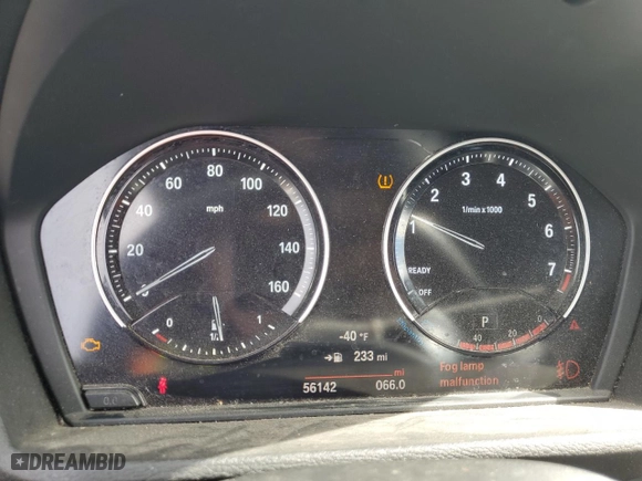 2018 BMW X1 sDrive28i with VIN WBXHU7C3XJ5L06006, listed as a Copart auction lot 47666595 with 56,142 mi miles and Salvage Title. Bid and sale history available at carsss.com. Image 9.