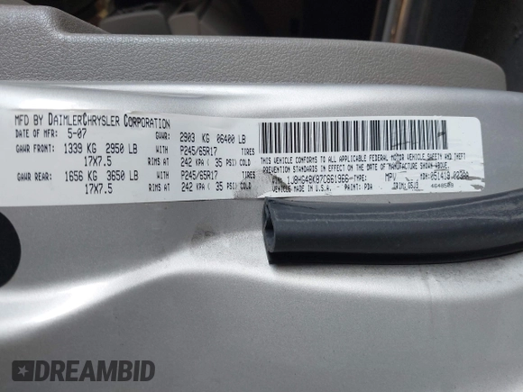 2007 Jeep Commander Sport с VIN 1J8HG48K87C661966, выставлен на аукционе IAAI как лот 42107052 с пробегом 183 652 миль миль и . История ставок и продаж доступна на DreamBid. Изображение 9.