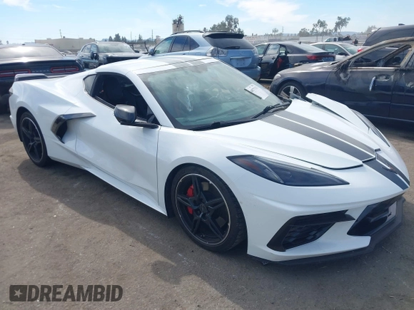 2020 Chevrolet Corvette 3LT with VIN 1G1Y82D40L5109949, listed as a IAAI auction lot 40577133 with 1 mi miles. Bid and sale history available at carsss.com. Image 1.