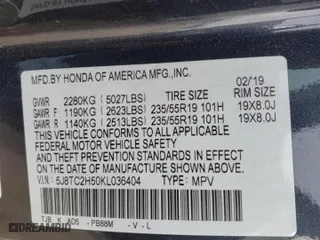 2019 Acura RDX w/Technology Pkg with VIN 5J8TC2H50KL036404, listed as a Copart auction lot 72705234 with 95,985 mi miles and Salvage Title. Bid and sale history available at carsss.com. Image 14.