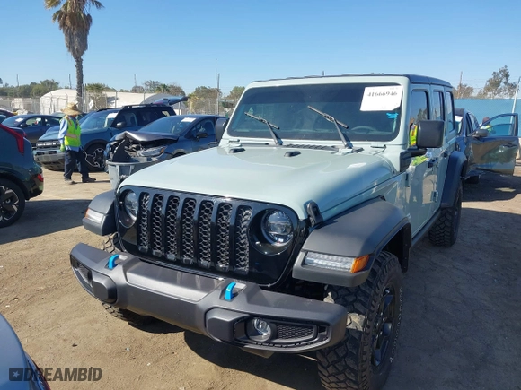2023 Jeep Wrangler 4xe with VIN 1C4JJXN6XPW621566, listed as a IAAI auction lot 41666946 with 33,575 mi miles. Bid and sale history available at carsss.com. Image 17.