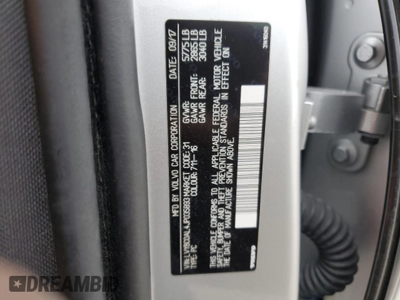 2018 Volvo S90 Inscription with VIN LVYBC0AL4JP035893, listed as a Copart auction lot 86851984 with 82,234 mi miles and Salvage Title. Bid and sale history available at carsss.com. Image 13.